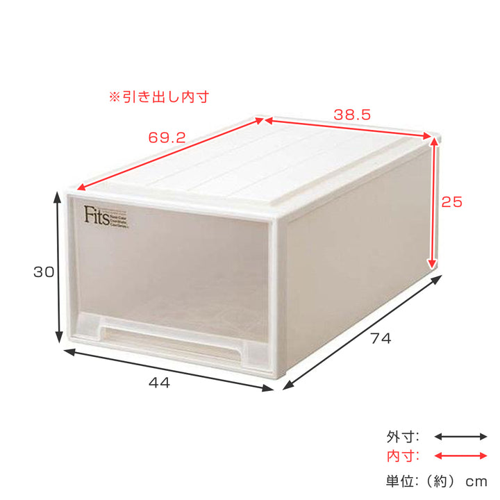 収納ケースFitsフィッツフィッツケースディープL引き出しプラスチック