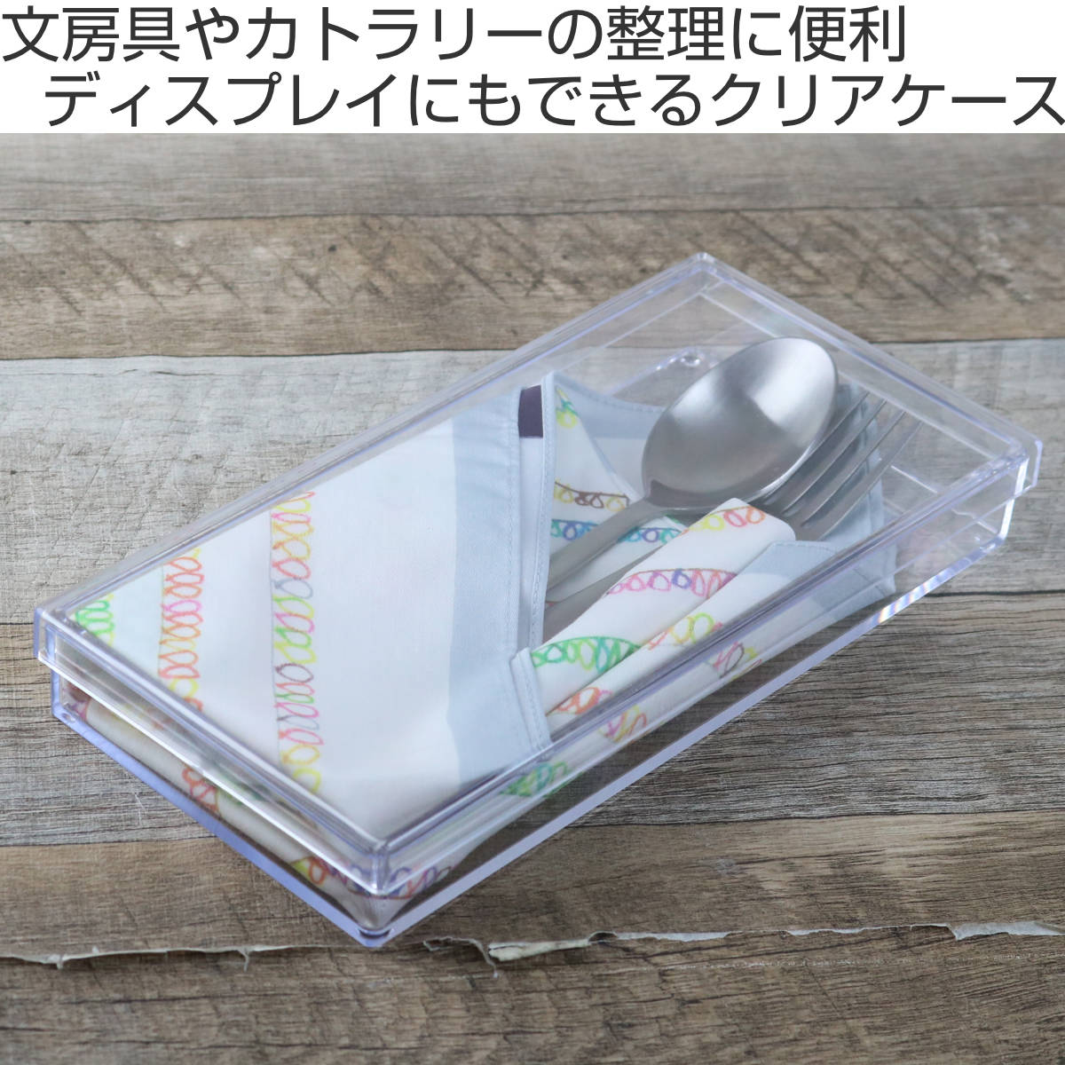 クリアケース フタ付き 幅21.7×奥行10.6×高さ3cm 小物入れ ふた付き L