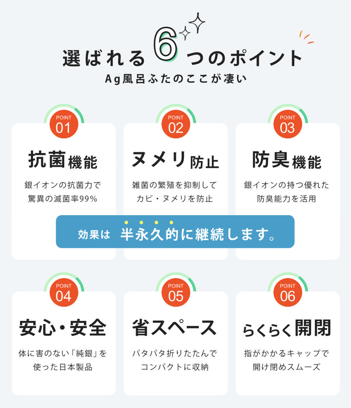 風呂ふた折りたたみ80×149cm銀イオン配合特注別注