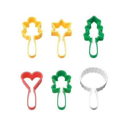 クッキー型 抜き型 星 ツリー ハート 人形 花 6個セット プラスチック製