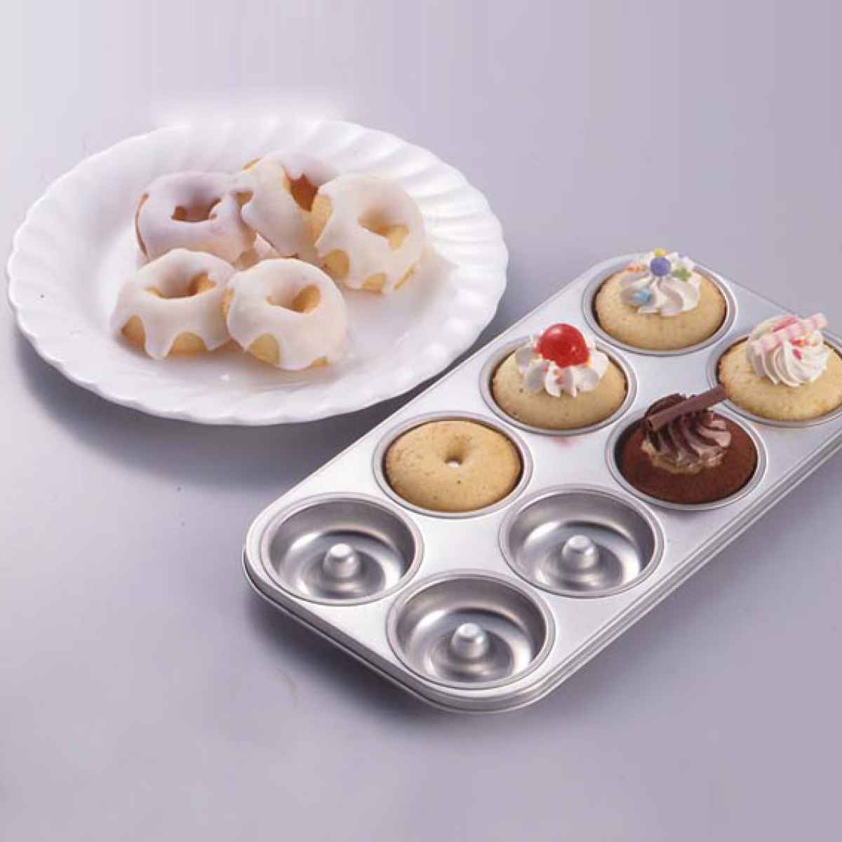 ケーキ型　パウンドケーキ　クッキー型　ドーナツ型 ケーキ型 ドーナツ型 ミニ 焼き型 8P スチール スズメッキ – ハウジー