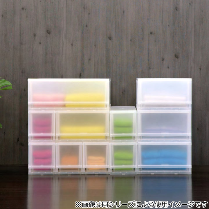 収納ケースプラスト半透明タイプ3段幅17×高さ57cmFR1703