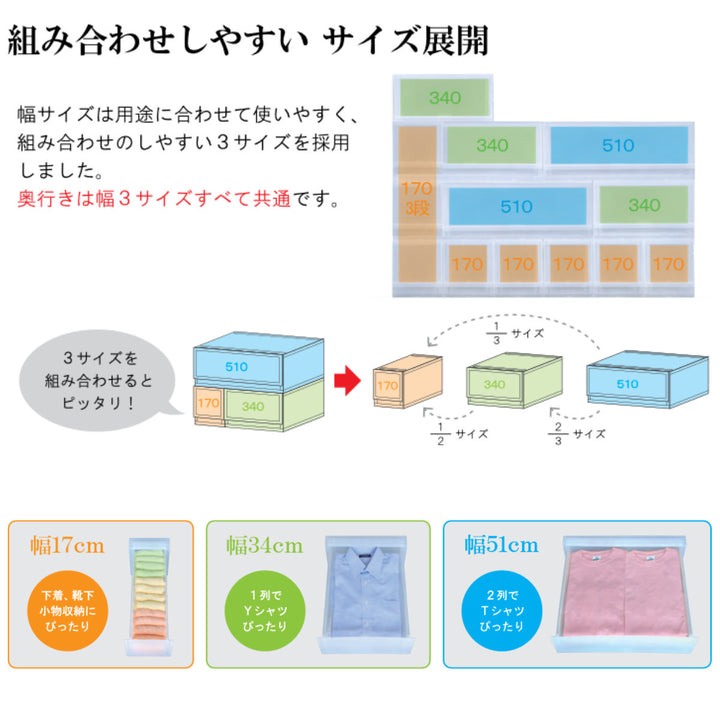 収納ケースプラスト半透明タイプ5段幅17×高さ93.8cmFR1705