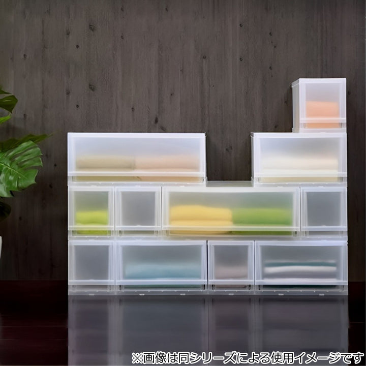 収納ケースプラスト半透明タイプ3段幅51×高さ57cmFR5103