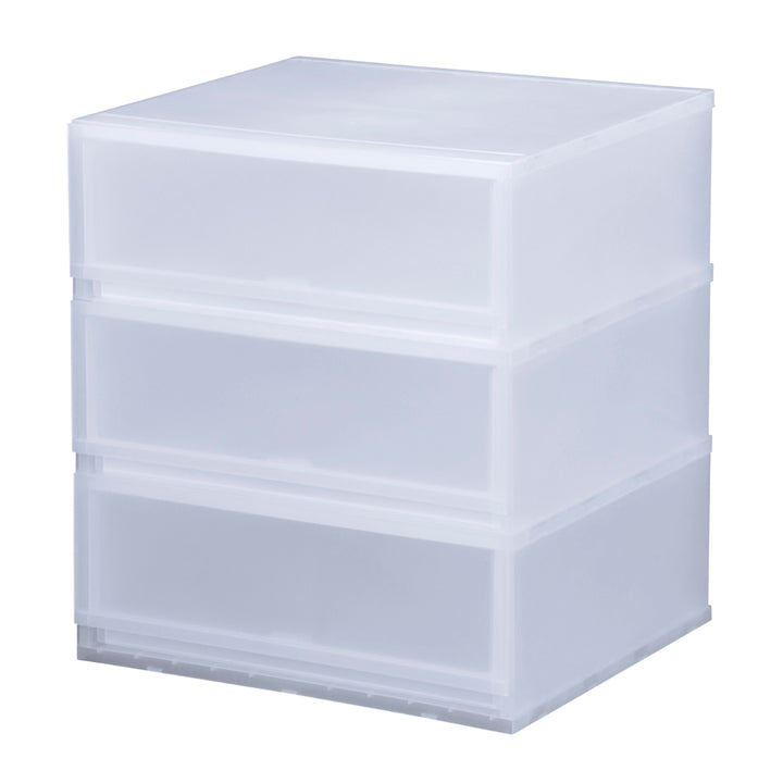 収納ケースプラスト半透明タイプ3段幅51×高さ57cmFR5103