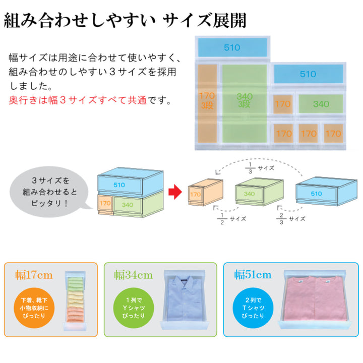 収納ケースプラスト半透明タイプ5段幅51×高さ93.8cmFR5105