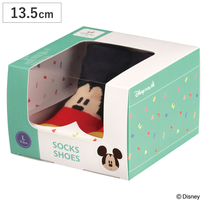 ソックスシューズベビーギフトボックスL13.3cmミッキーマウス