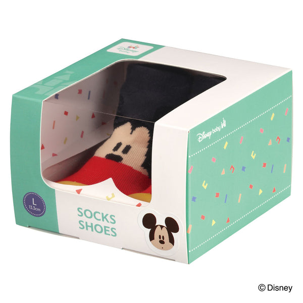 ソックスシューズベビーギフトボックスL13.3cmミッキーマウス