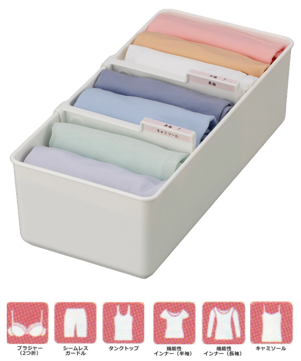 仕切りボックス 下着収納ケース M 仕切り付 幅29.2×奥行13.9×高さ10.8