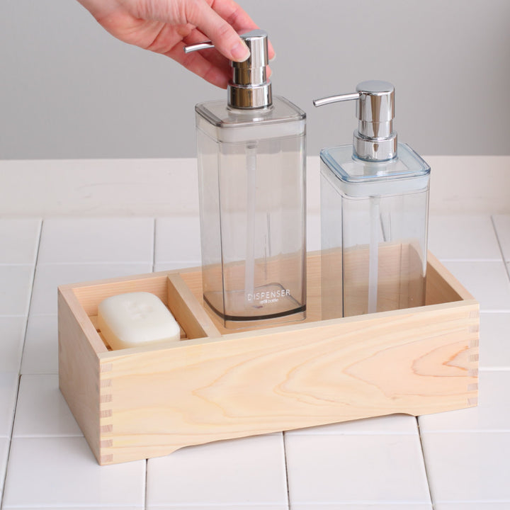 石鹸置きシャンプーホルダー檜ヒノキ桧シャンプー＆石けん台