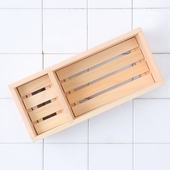 石鹸置きシャンプーホルダー檜ヒノキ桧シャンプー＆石けん台