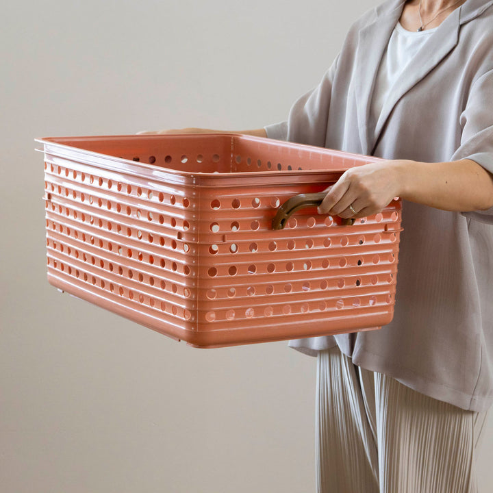 おもちゃ箱幅87cmバスケットラック2段キャスター付きバスケット4個付き