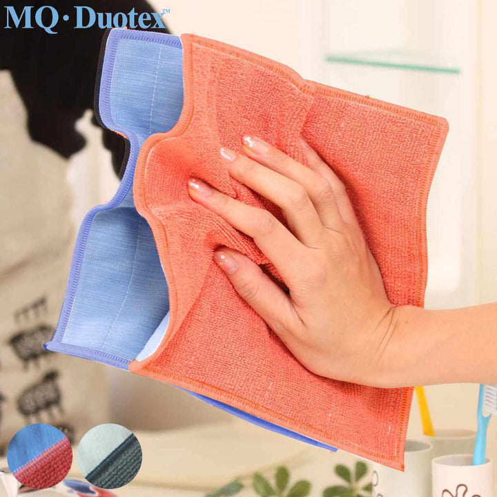 ふきんダブルクロス両面色違い掃除水だけで簡単洗濯機OK多用途