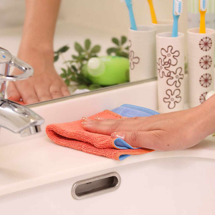 ふきんダブルクロス両面色違い掃除水だけで簡単洗濯機OK多用途