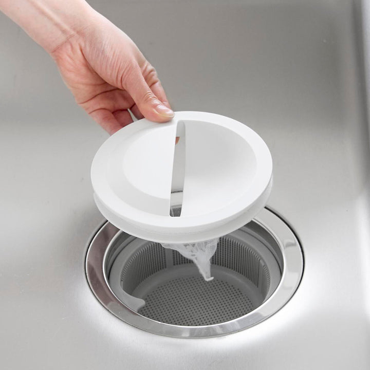 山崎実業tower水切りネットホルダー付き排水口カバータワー