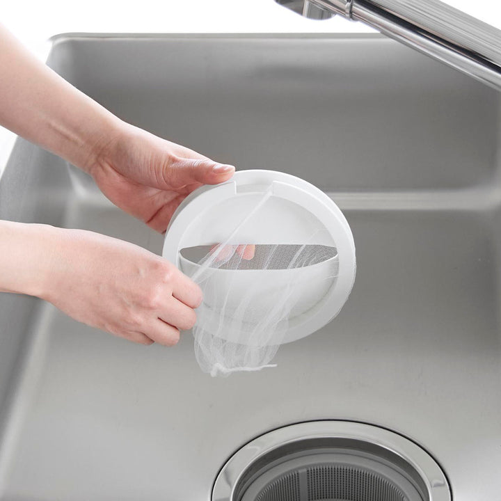 山崎実業tower水切りネットホルダー付き排水口カバータワー