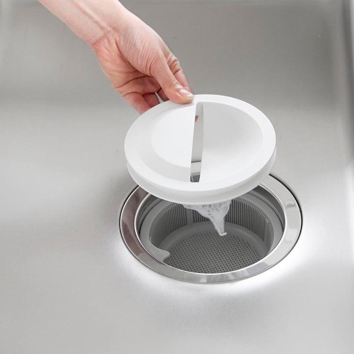 山崎実業tower水切りネットホルダー付き排水口カバータワー