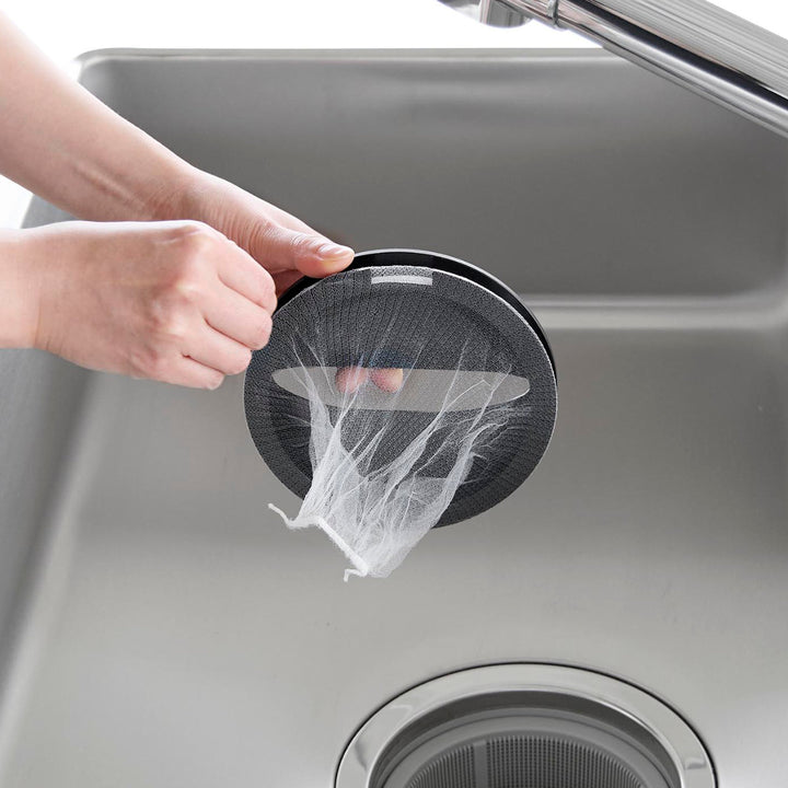 山崎実業tower水切りネットホルダー付き排水口カバータワー