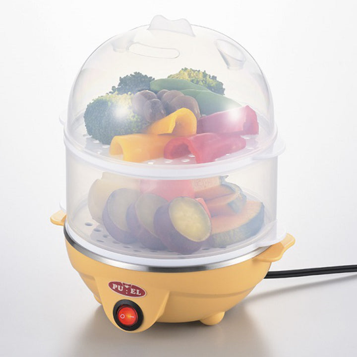 電気蒸し器2段プエルクイックミニスチーマー