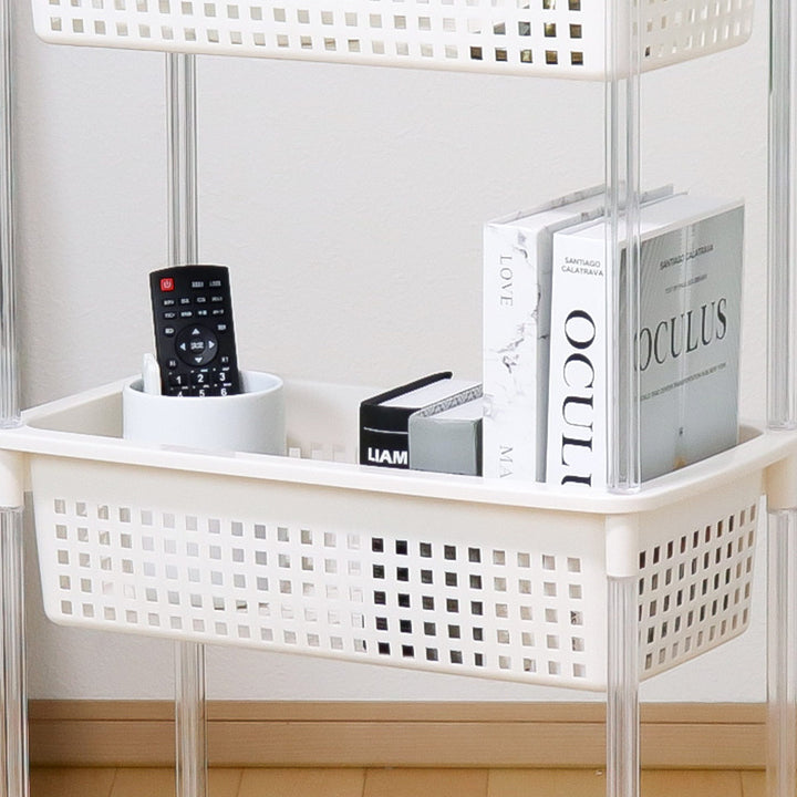 ランドリーバスケットバスケットワゴンスリム3段キャスター付