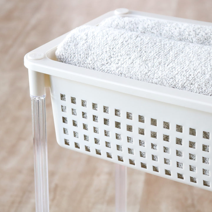 ランドリーバスケットバスケットワゴンスリム3段キャスター付