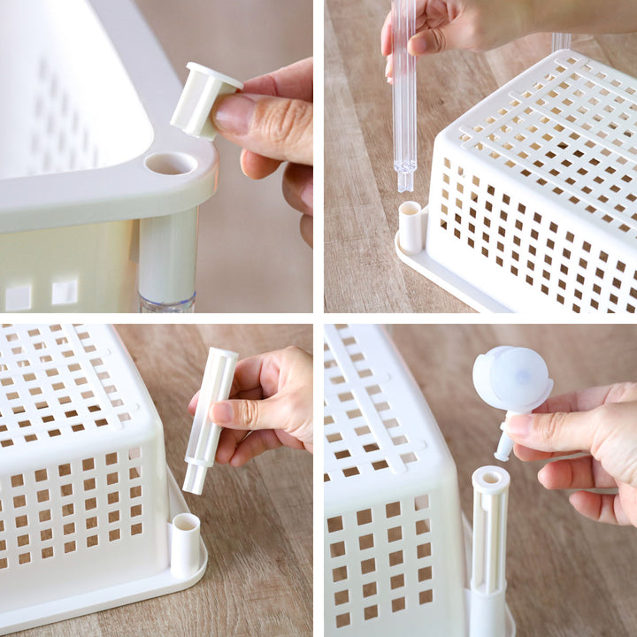 ランドリーバスケットバスケットワゴンスリム3段キャスター付