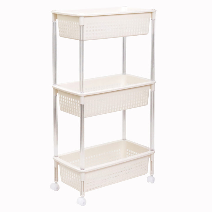 ランドリーバスケットバスケットワゴンスリム3段キャスター付