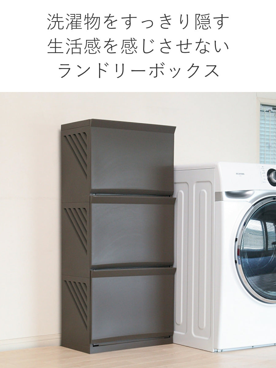 ランドリーボックス Clevan 3段 ランドリーラック 洗濯かご キャスター