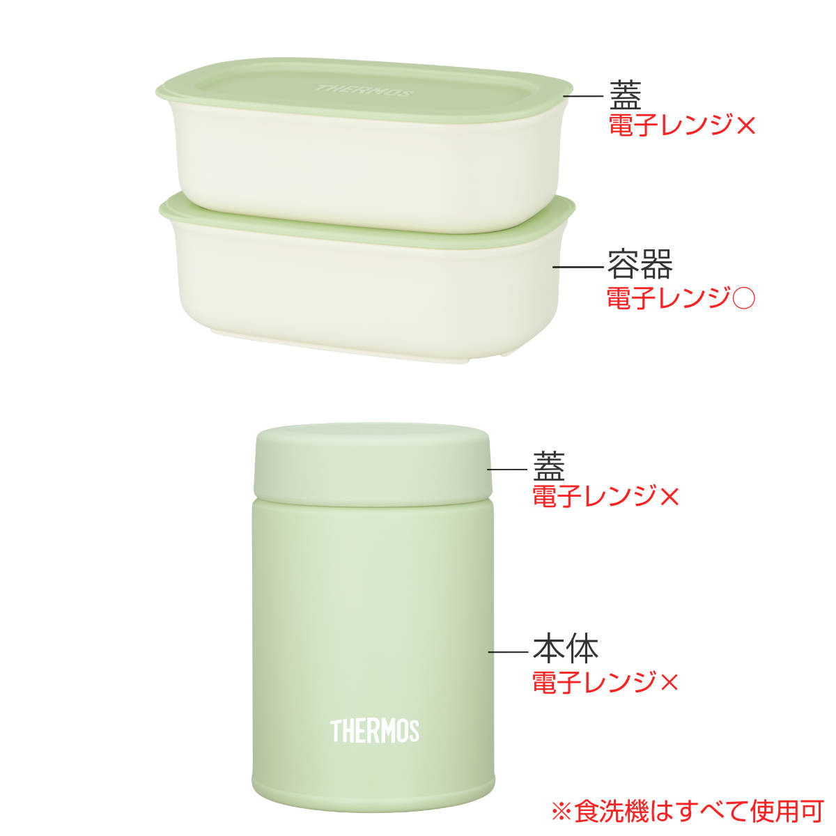 サーモス 弁当箱セット 800ml 真空断熱スープランチセット JEH-800
