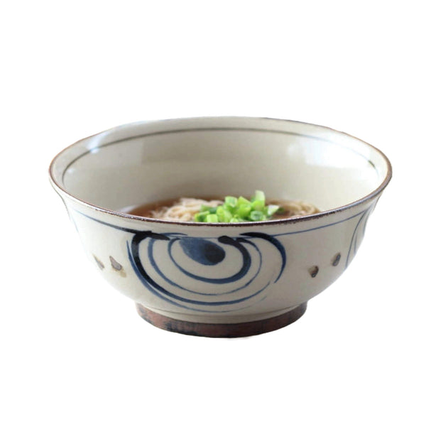鉢民彩渦紋麺鉢18.5cm日本製