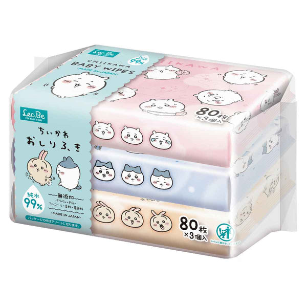 おしりふきちいかわ80枚入り3個入り純水99％※柄は選べません