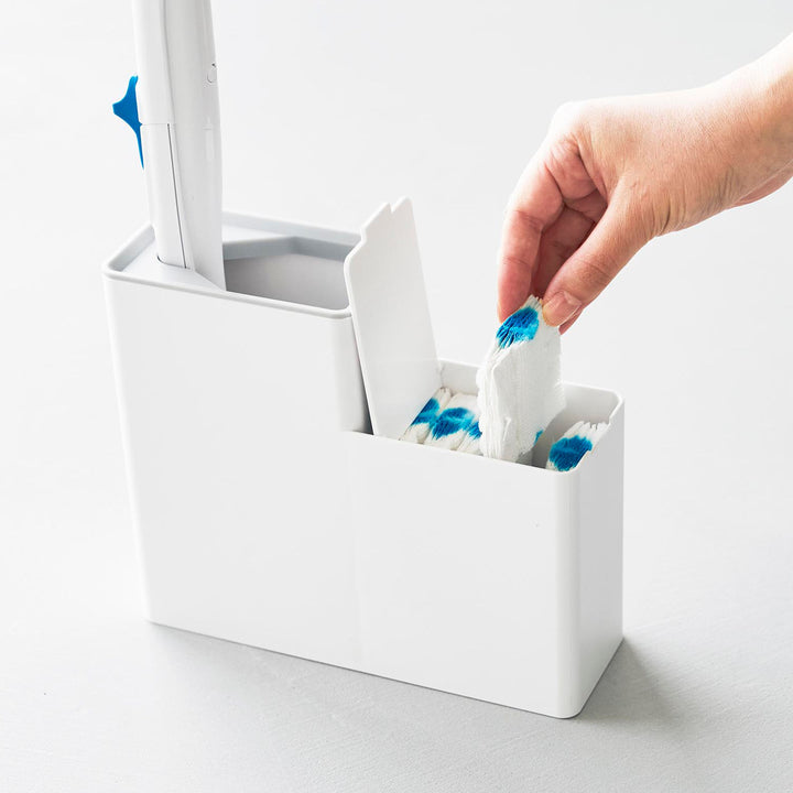 山崎実業Plate替えブラシ収納付き流せるトイレブラシスタンドプレートホワイト