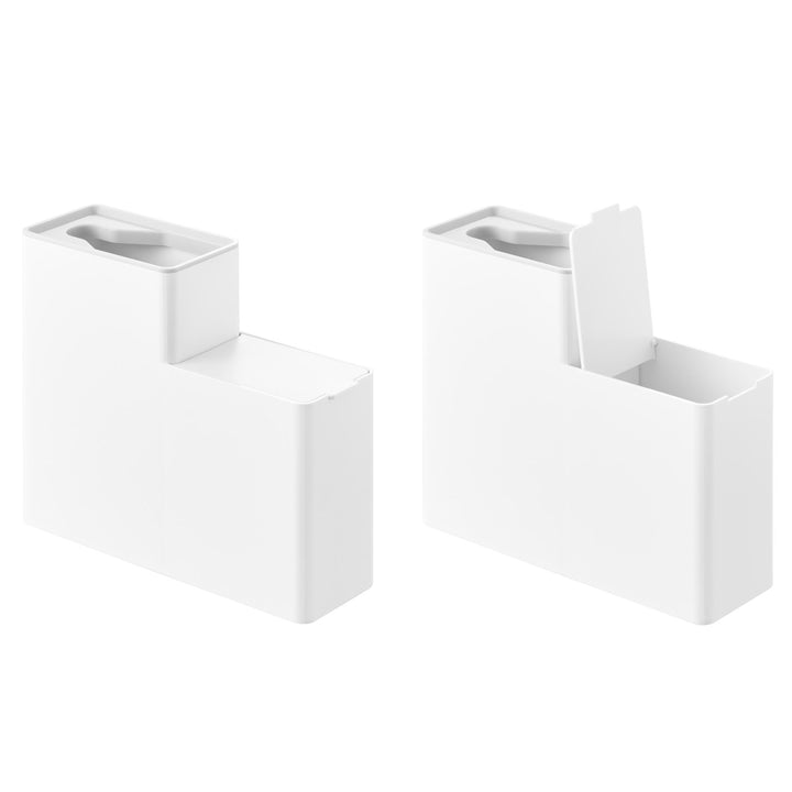 山崎実業Plate替えブラシ収納付き流せるトイレブラシスタンドプレートホワイト