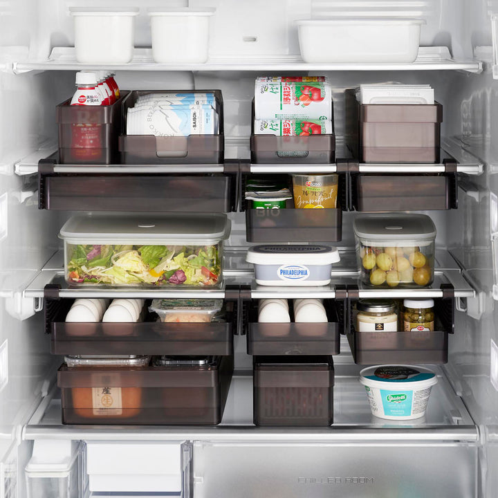 山崎実業tower冷蔵庫中棚下高さ調節ラックタワーＳ