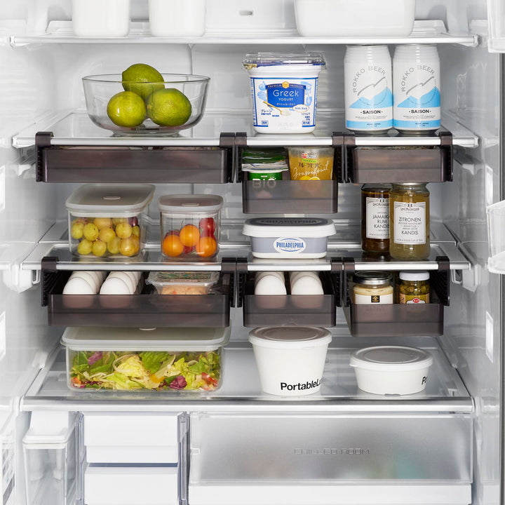 山崎実業tower冷蔵庫中棚下高さ調節卵ラックタワーＳ