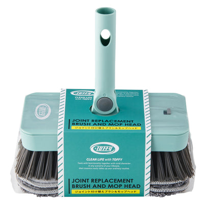 デッキブラシ&モップ ヘッド Toffy タイルブラシ バルコニー CL-JBM ワンタッチ 付け替え