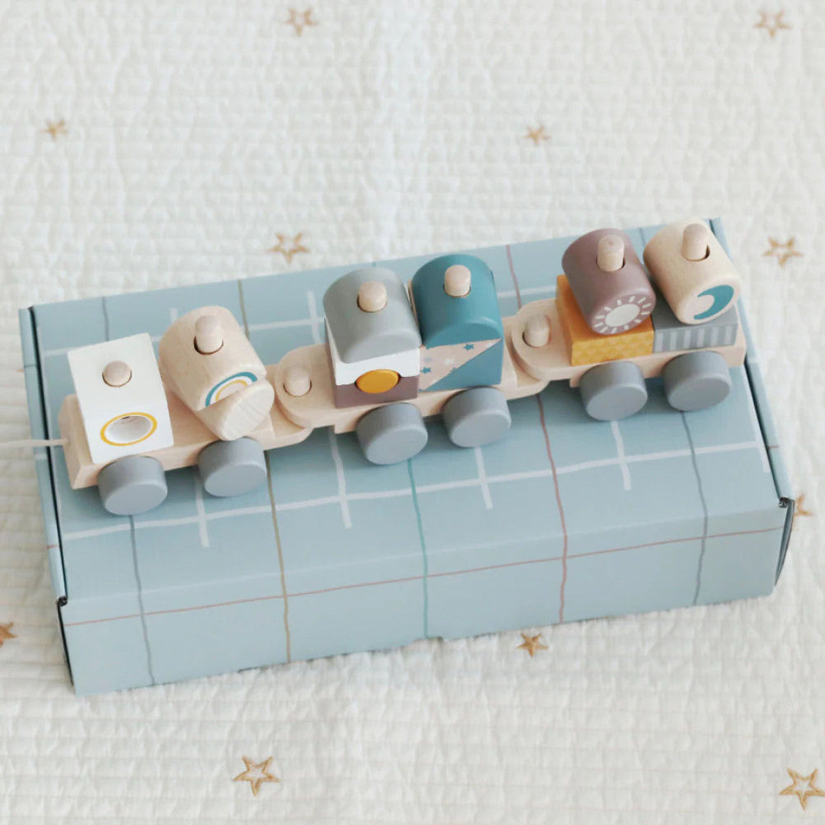 木製 おもちゃ 積み木 ベビー BRICK TRAIN 知育玩具 列車 電車 Adnil