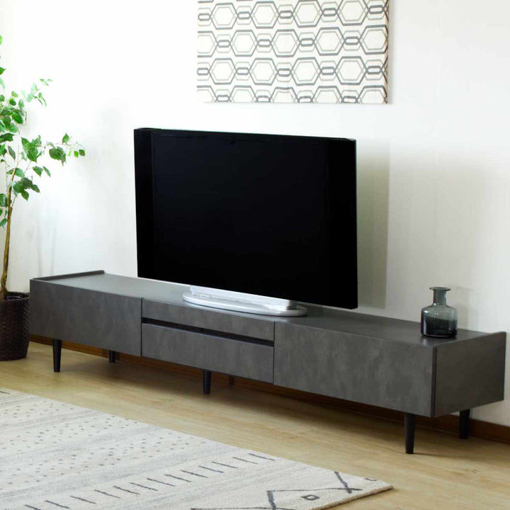 テレビ台幅200cmオールメラミン脚付きリモコンOK完成品