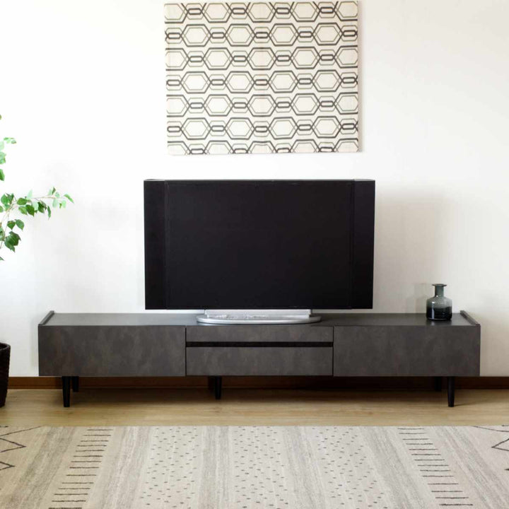 テレビ台幅200cmオールメラミン脚付きリモコンOK完成品