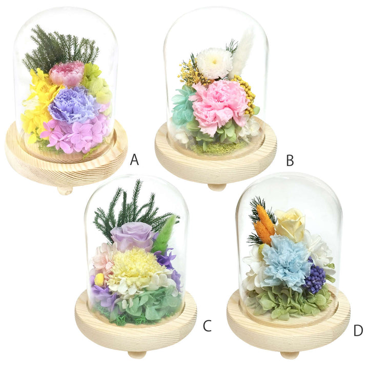 供え花仏花ガラスドームアレンジメントプリザーブドフラワー