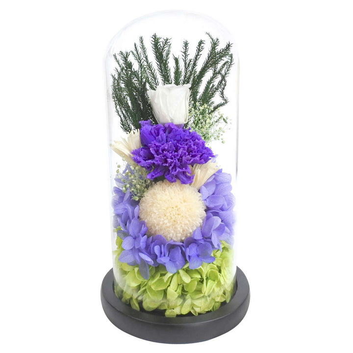 供え花仏花ガラスドームアレンジメントプリザーブドフラワー日々華