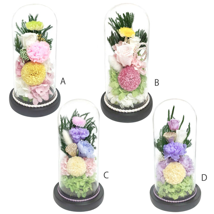 供え花仏花お供えガラスドームアレンジメント