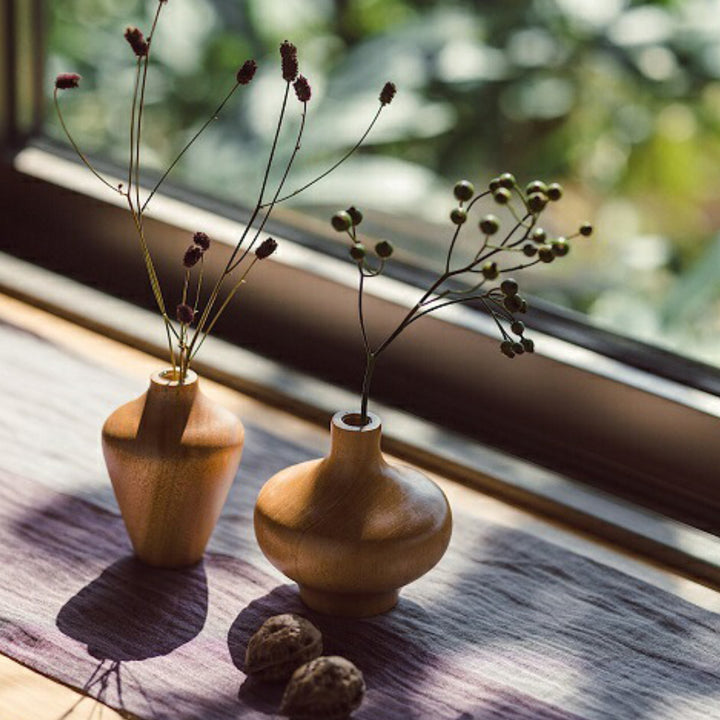 花瓶KAKIハナビンマホガニー・チークマホガニー