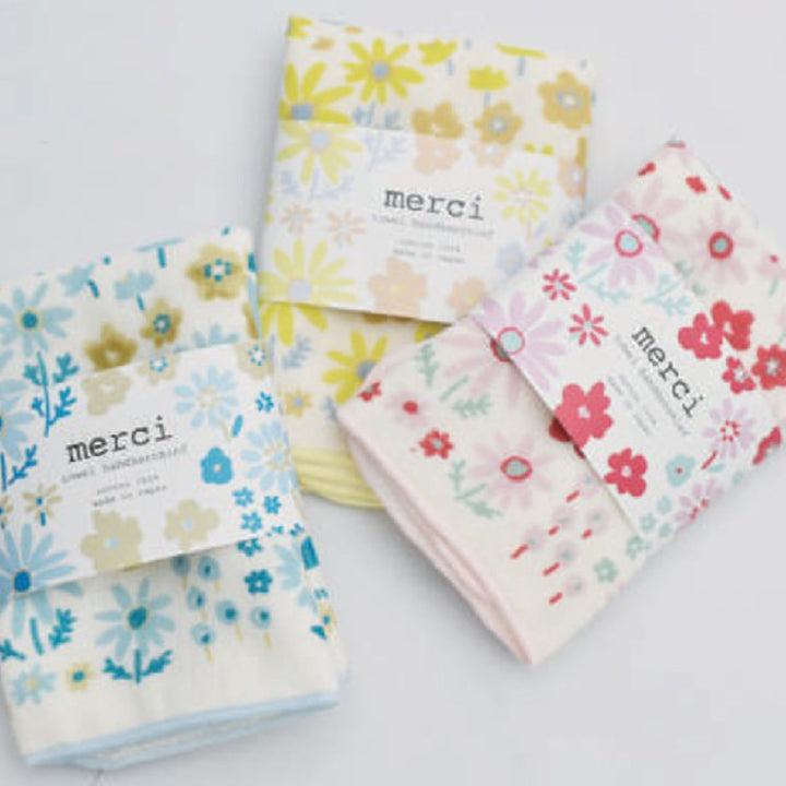 ハンドタオル25×25cmタオルハンカチmerci