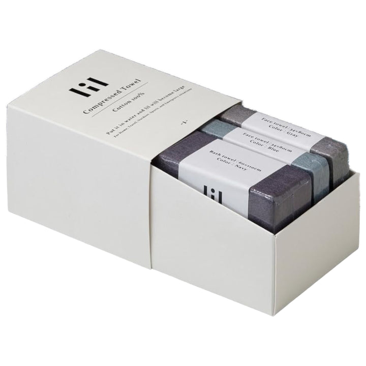 タオルセットバスタオル×1フェイスタオル×2圧縮タオルセットリル