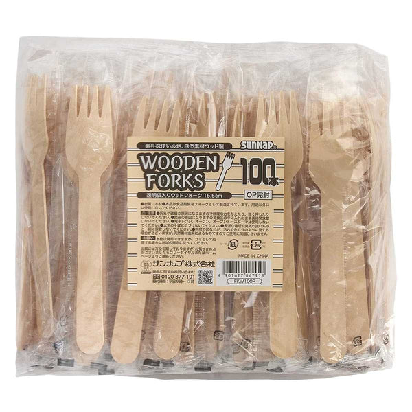 ウッドデザートフォーク15.5cm100本入