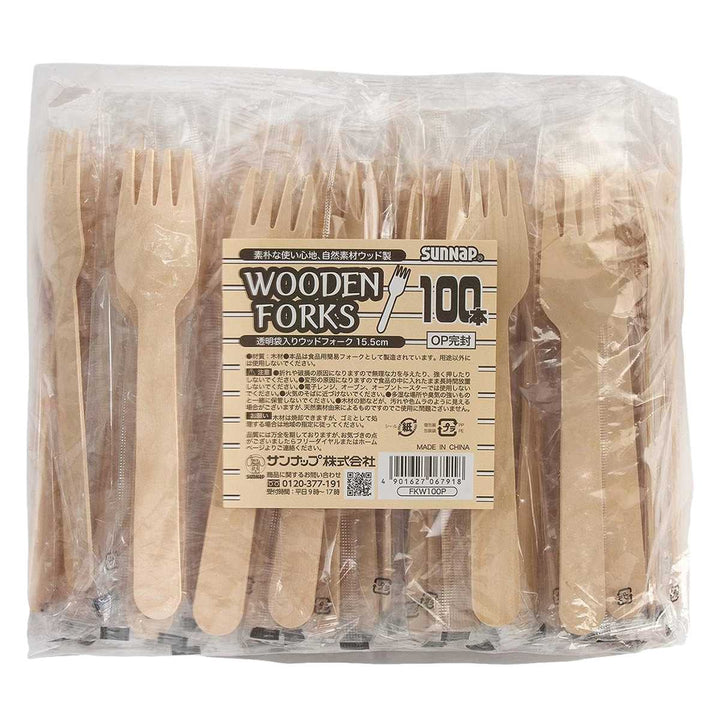 ウッドデザートフォーク15.5cm100本入