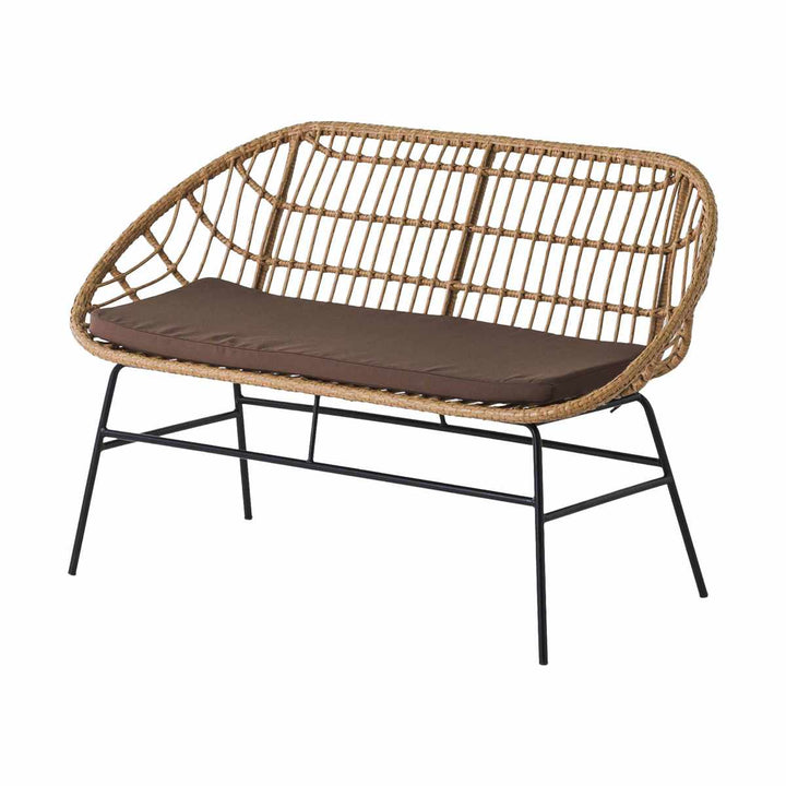 ベンチソファ2人掛けラタン調マーレ