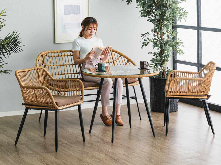 ベンチソファ2人掛けラタン調マーレ