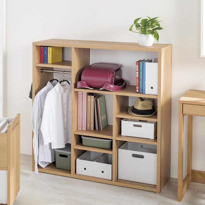 スクエアシェルフ幅107.9cm組み替えハンガーバー付日本製